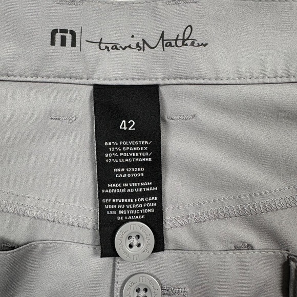 Travis Mathew Golf Trevino Pants Mens 42 Stretch Performance Gray Chino 42X31 - Picture 3 of 9